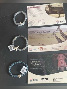 Fahlo Brand new not activated  group of 3 Beaded Stretch Bracelet